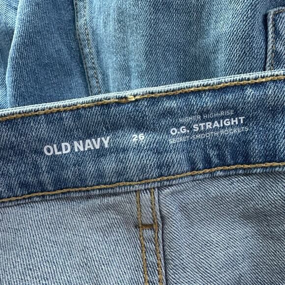 Old Navy Higher High-Rise Jeans Button Fly Distressed O.G. Straight Plus Size 26 - Picture 2 of 7